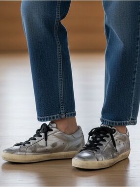 Golden Goose Silver Metallic Super Star Sneakers Women 7